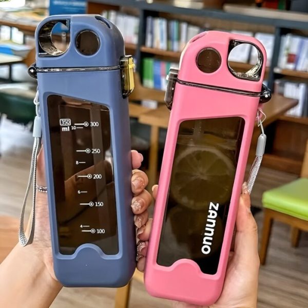 Flat-Square-Fashion-Plastic-Portable-Sports-Water-Bottle-350Ml